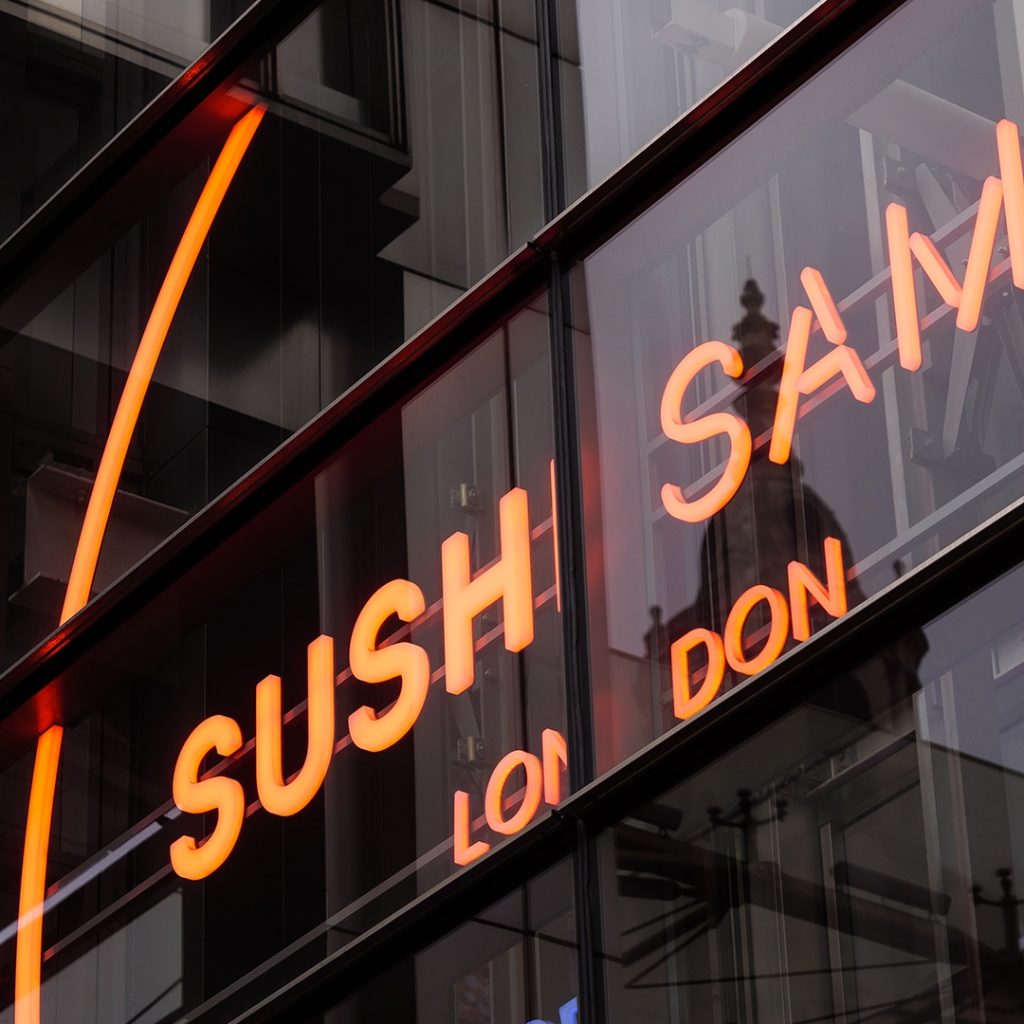 Sushi Samba logo near Liverpool Street