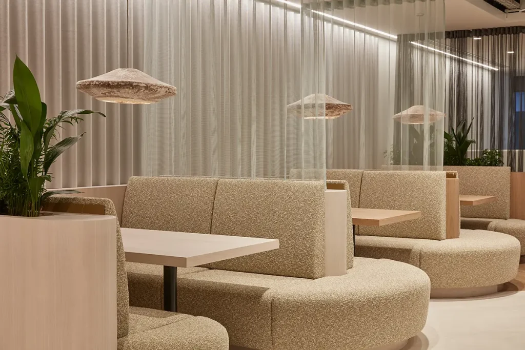 Modern, comfortable seating at Myo St Paul's.