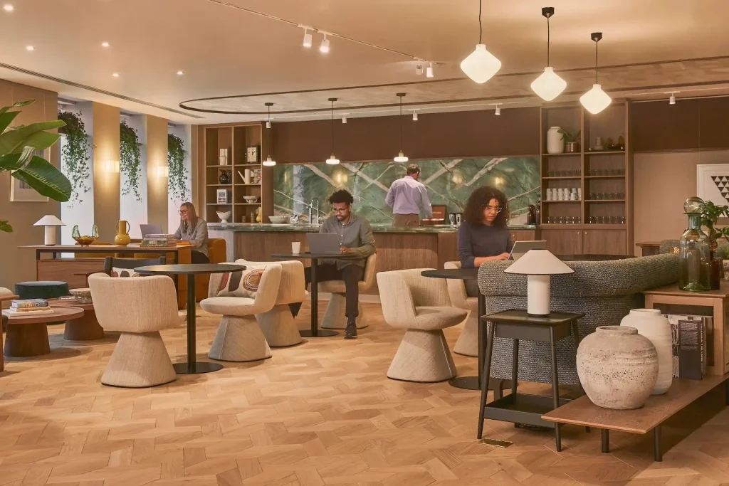 Workers in communal space at MYO Piccadilly.
