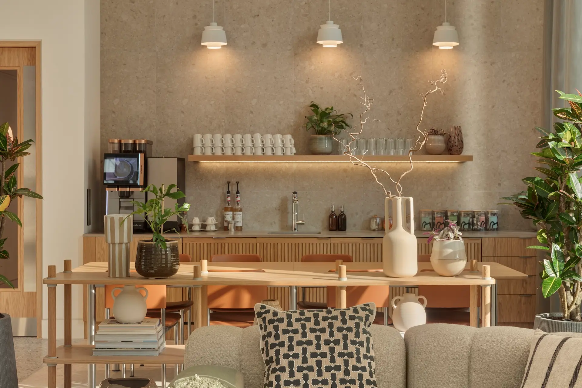 The kitchen and drink-making facilities at Myo New Street Square.