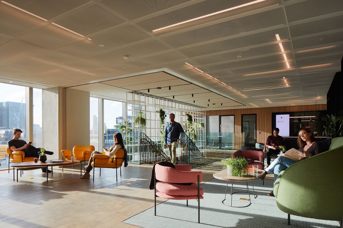 People using the seating area at MYO Liverpool Street